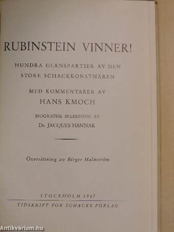 Rubinstein vinner!