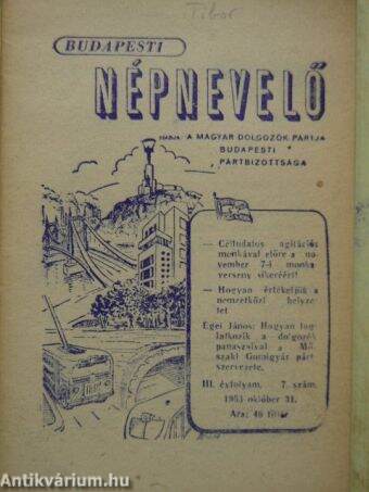 Budapesti Népnevelő 1953. október 31.