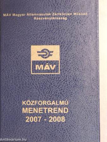 Közforgalmú menetrend 2007-2008