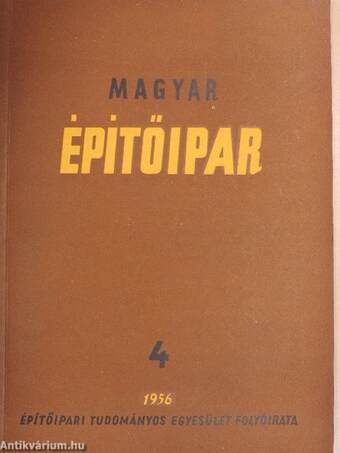 Magyar Építőipar 1956. április