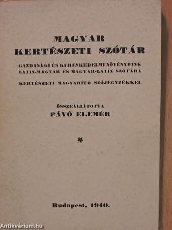 Magyar kertészeti szótár