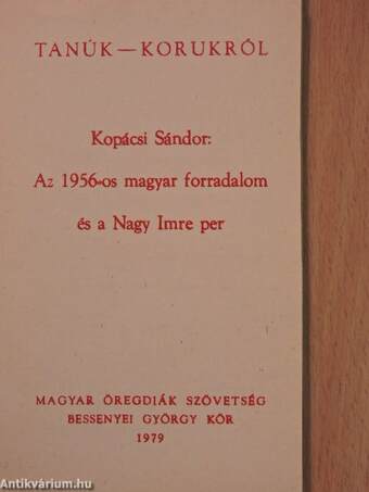 Az 1956-os magyar forradalom és a Nagy Imre per