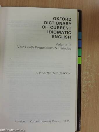 Oxford Dictionary of Current Idiomatic English I.