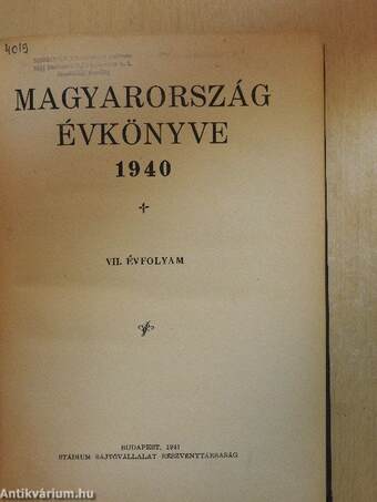 Magyarország Évkönyve 1940