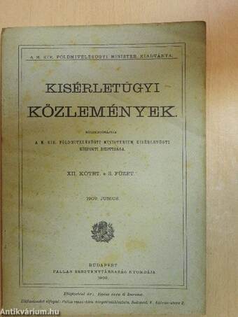 Kisérletügyi közlemények 1909. junius