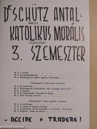 Katolikus morális 3. szemeszter