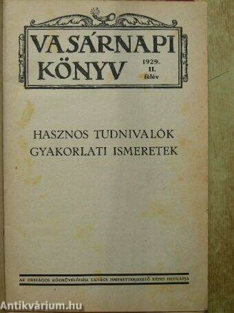 Vasárnapi Könyv 1929. II.-1930. I.