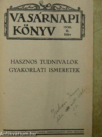 Vasárnapi Könyv 1930. II.-1931. I.