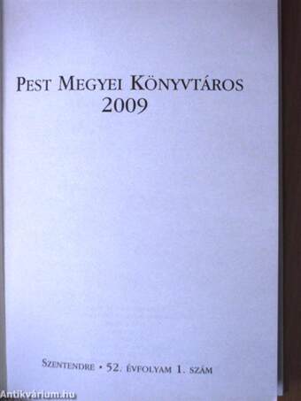 Pest megyei könyvtáros 2009/1.