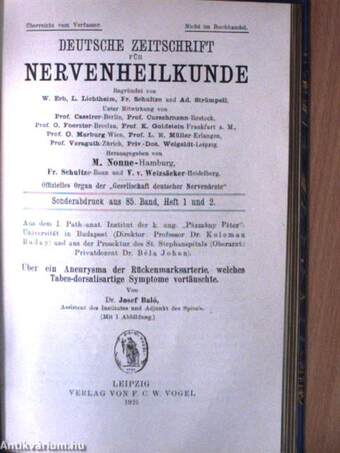 Orvosi témájú különlenyomatok gyűjteménye Dr. Baló József publikációiból (18 mű)