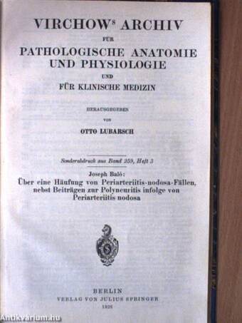 Orvosi témájú különlenyomatok gyűjteménye Dr. Baló József publikációiból (18 mű)