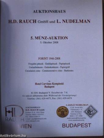 Auktionshaus H. D. Rauch GmbH und L. Nudelman 5. Münz-Auktion 5. Oktober 2008