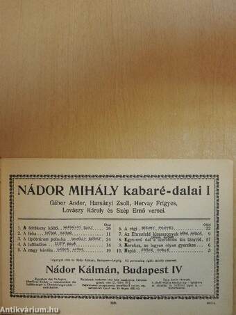 Nádor Mihály kabaré-dalai I.