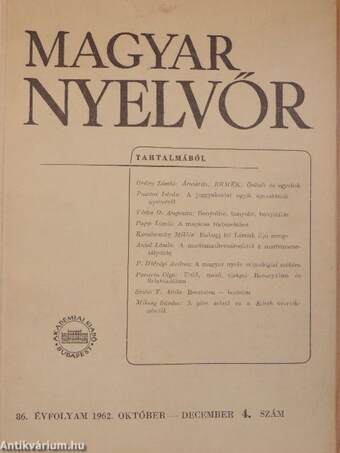 Magyar Nyelvőr 1962. október-december
