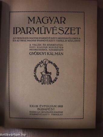 Magyar Iparművészet 1918., 1920-1922. (vegyes számok) (13 db)