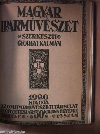 Magyar Iparművészet 1918., 1920-1922. (vegyes számok) (13 db)