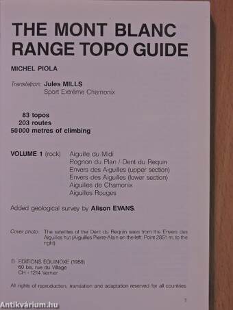 The Mont Blanc Range Topo Guide 1.