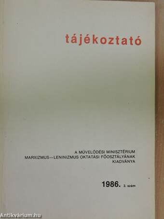 Tájékoztató 1986/3.