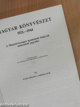 Magyar könyvészet 1921-1944 VI.