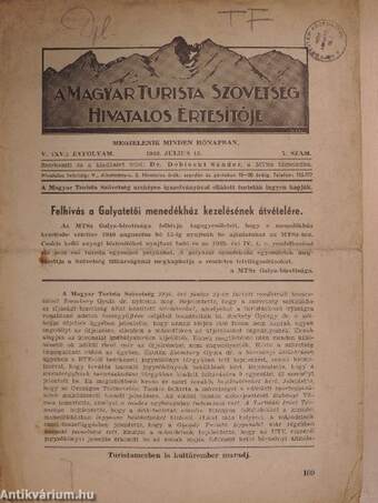 A Magyar Turista Szövetség hivatalos értesítője 1940. július 15.