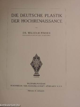 Die deutsche Plastik der Hochrenaissance II. (töredék)