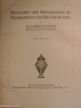 Baukunst der Renaissance in Frankreich und Deutschland II. (töredék)