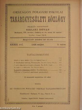 Országos Polgári Iskolai Tanáregyesületi Közlöny 1928. május