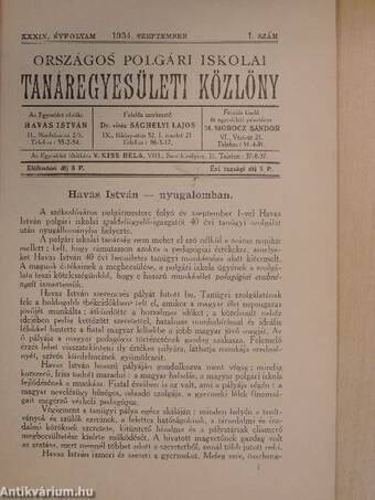 Országos Polgári Iskolai Tanáregyesületi Közlöny 1934. szeptember