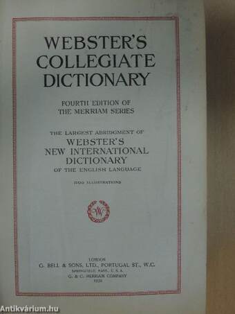 Webster's Collegiate Dictionary (rossz állapotú)