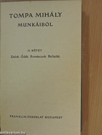 Tompa Mihály munkáiból I-II.