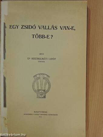 Egy zsidó vallás van-e, több-e?