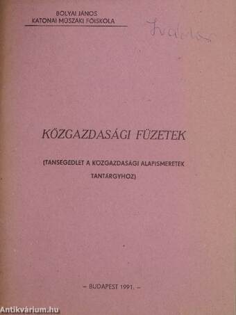 Közgazdasági füzetek II-VII.