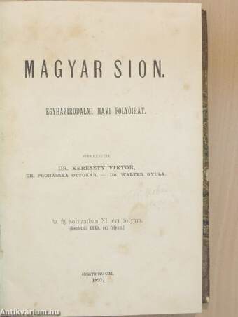 Magyar Sion 1897/1-12.