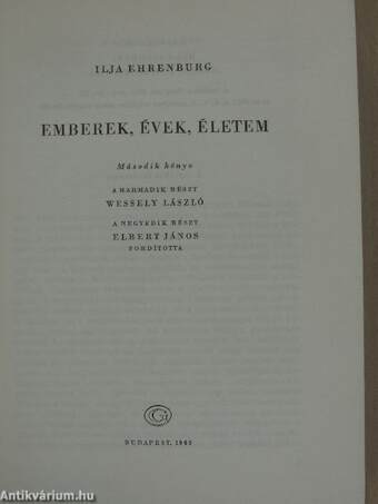 Emberek, évek, életem II. (töredék)