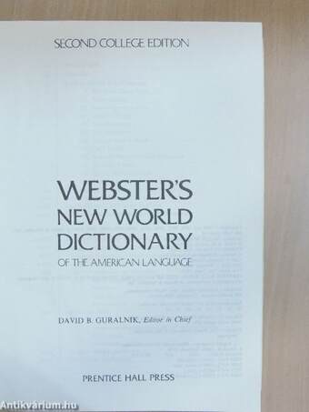 Webster's New World Dictionary of the American Language