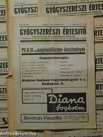 Gyógyszerészi Értesítő 1938.