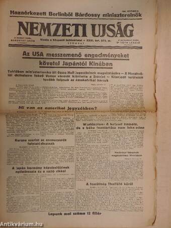 Nemzeti Ujság 1941. november 29.