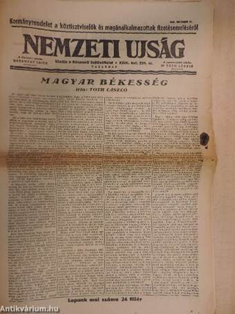 Nemzeti Ujság 1941. december 21.