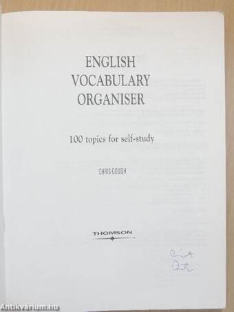 English Vocabulary Organiser