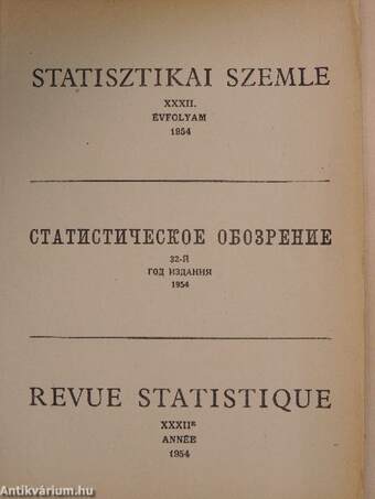 Statisztikai Szemle 1954. január-december