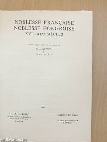 Noblesse Francaise - Noblesse Hongroise