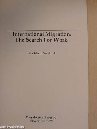 International Migration: The Search For Work