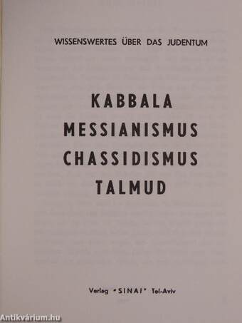 Kabbala, Messianismus, Chassidismus, Talmud