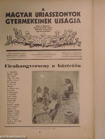 A Magyar Uriasszonyok Gyermekeinek Ujságja 1936. április 20.