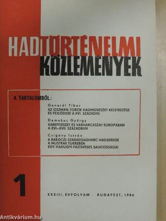 Hadtörténelmi Közlemények 1986/1.