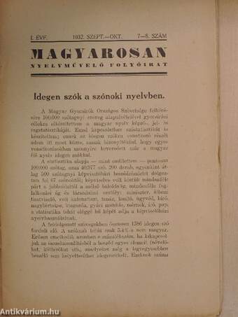 Magyarosan 1932. szeptember-október