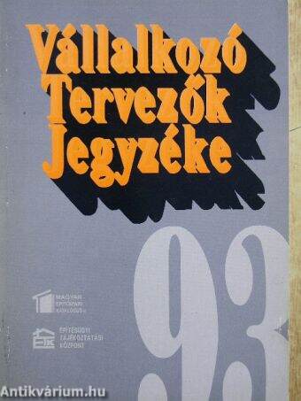 Vállalkozó Tervezők Jegyzéke '93