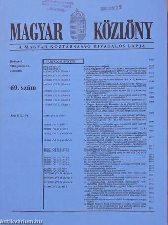Magyar Közlöny 2001. június 21.