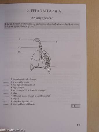 Témazáró feladatlapok biológiából 8. évfolyam