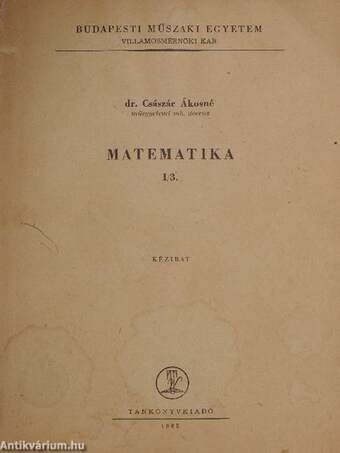 Matematika I/3.